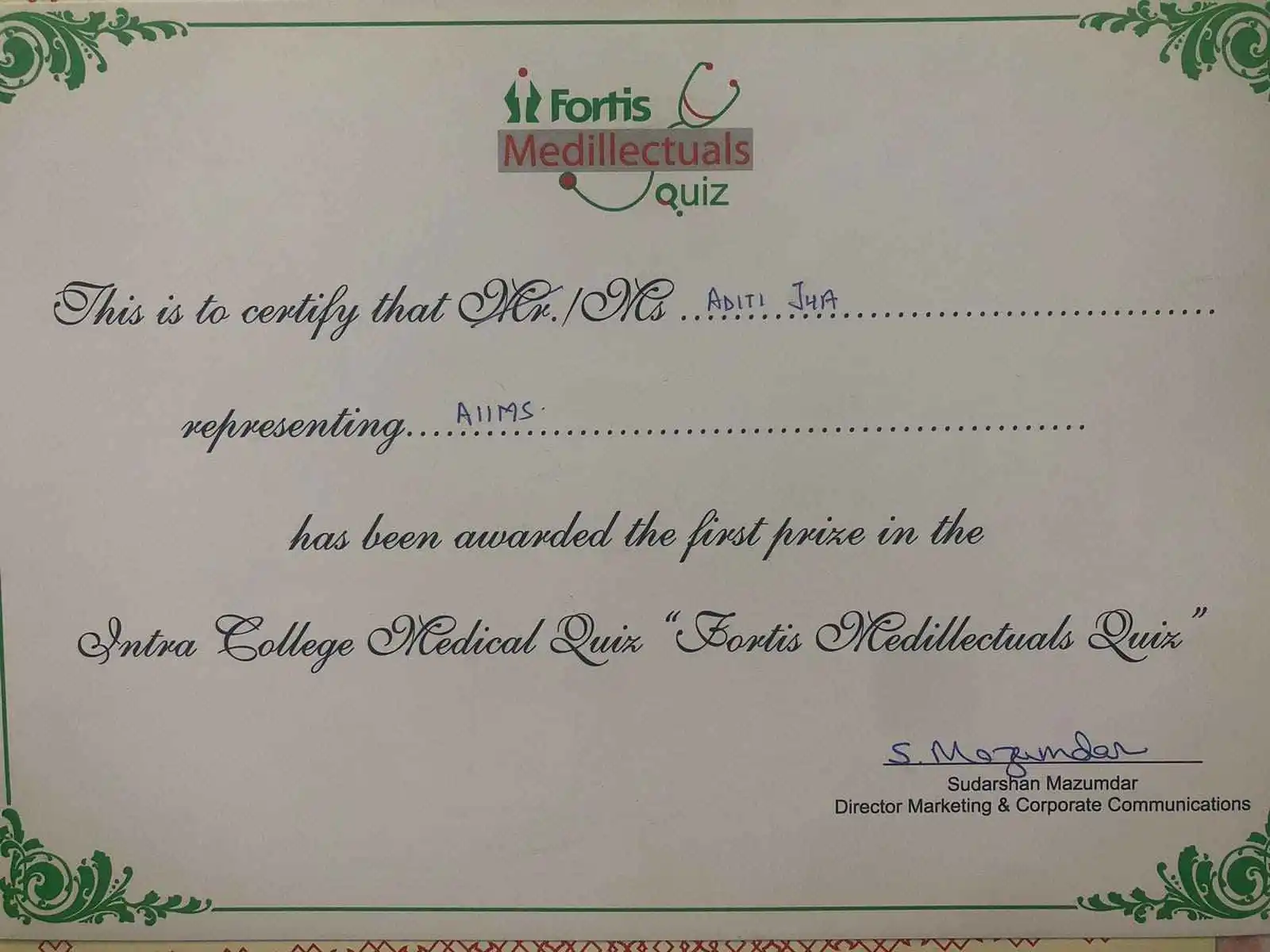 Fortis Medilletuals Quiz