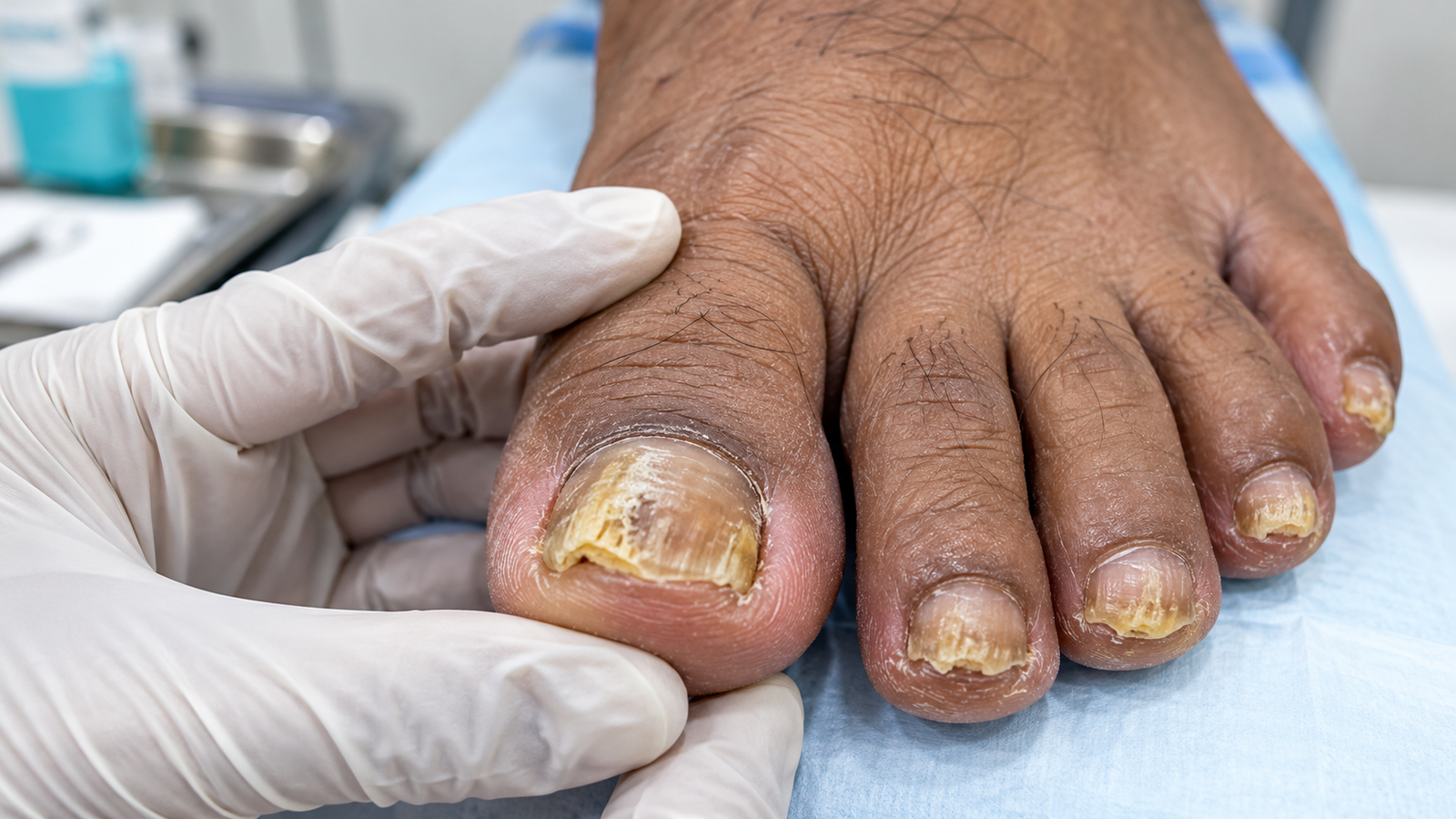 Fungal nail infection close-up